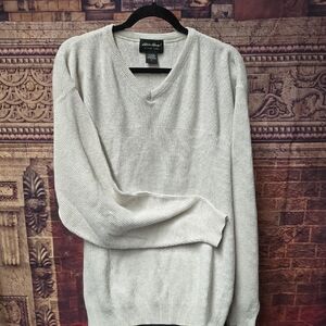 Eddie Bauer Heather Gray V-Neck Sweater